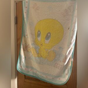 Vintage 90s Looney Tunes Baby Baby Tweety Baby Blanket